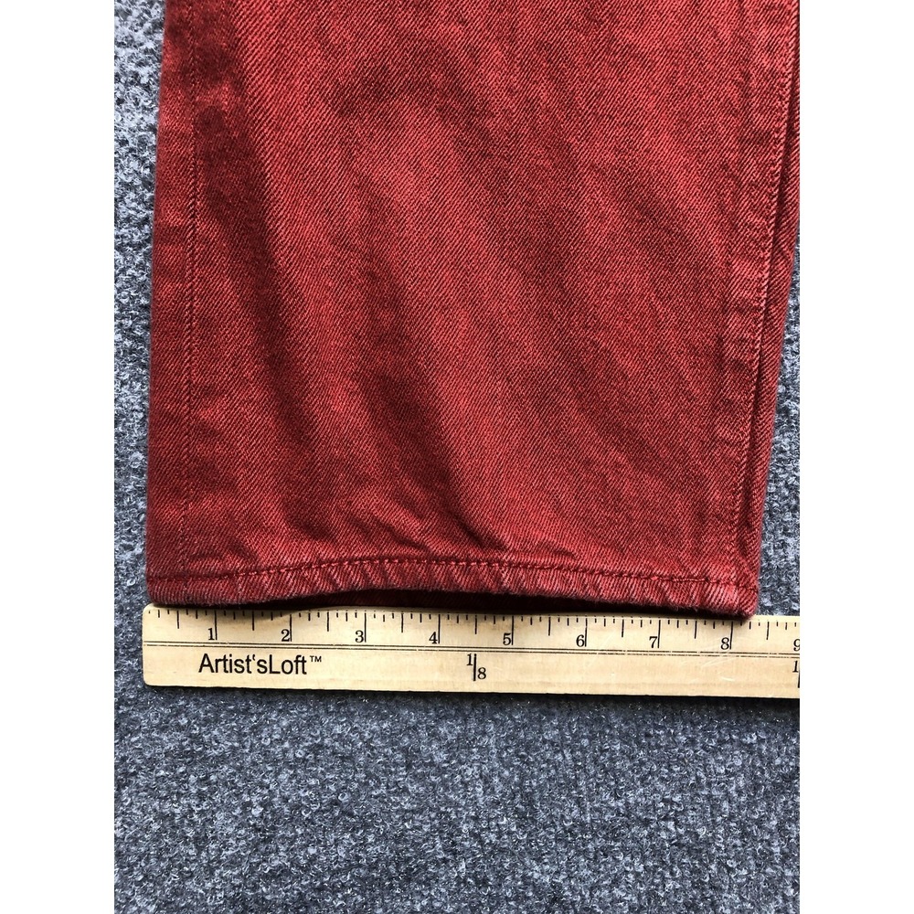 Levis 501 Jeans Mens 37x28 (38x32) Red Denim Straight Leg Button Fly Pants - Picture 5 of 8